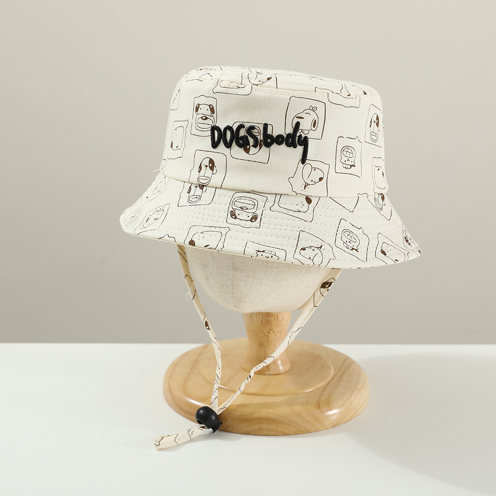 Bebé pescador sombrero primavera y otoño animales dibujos animados impresión sombrero bandeja trabajador hombre y mujer sombrero cuerda ajustable