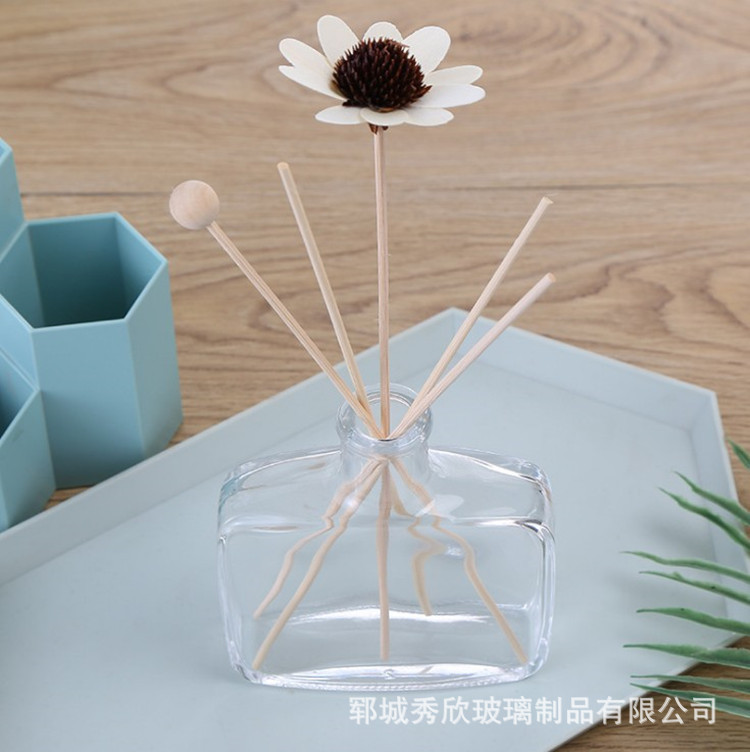 厂家供应香薰玻璃瓶干花藤条除味香水瓶精油瓶无火香薰瓶扁酒瓶