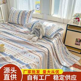 简约卡通云感泡芙纱床单四季通用双层纱宿舍三件套工厂直销外贸