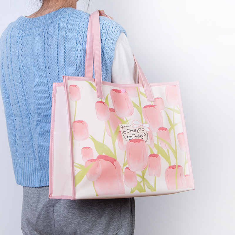 Spot Tulip New Year's Day PVC Waterproof Tote Bag Large Capacity Commuter Christmas Gift Bag Swimming Jelly Bag