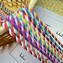 现货4毫米4MM混色棉绳三股扭绳红绿白绳红蓝白绳束口袋绳