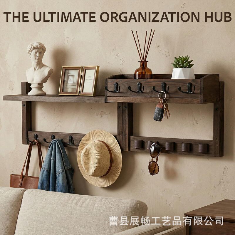Wooden Wall Decoration Rack, Living Room Bag and Belt Rack, Bedroom Clothing Storage Rack, Entryway Glasses and Key Storage Rack Wooden Wall Decoration Rack, Living Room Bag and Belt Rack, Bedroom Clothing Storage Rack, Entryway Glasses and Key Storage Rack