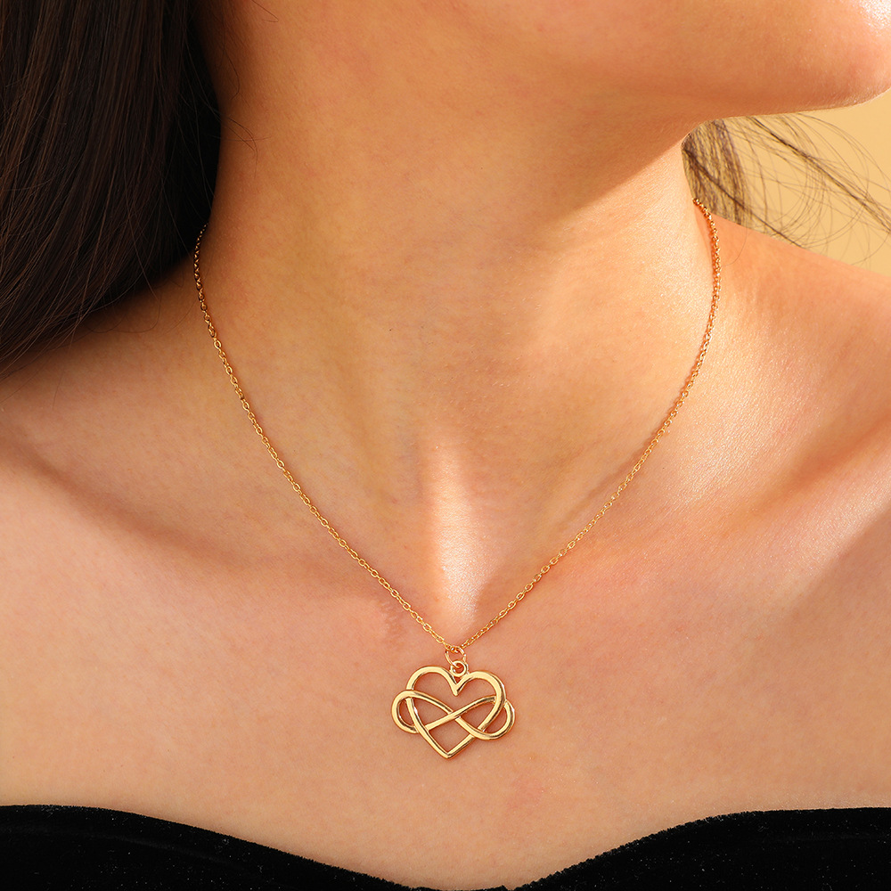 Simple Style Heart Shape Alloy Plating Pendant Necklace