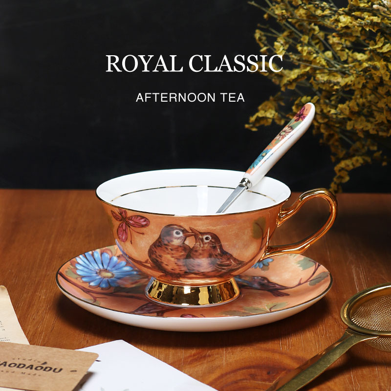 La Luz de lujo de porcelana británica tarde juego de té traje de alta apariencia taza de café y platillo traje de caja de regalo