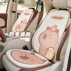 夏用カピバラ柄車用シートクッション、夏涼しい通気性のある車載シートパッド、ハニカム構造、四季通用車用シートクッション