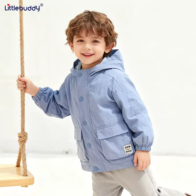 跨境男童保暖外套秋冬新款欧美风中小童工装风衣帅气小男孩拉链衫