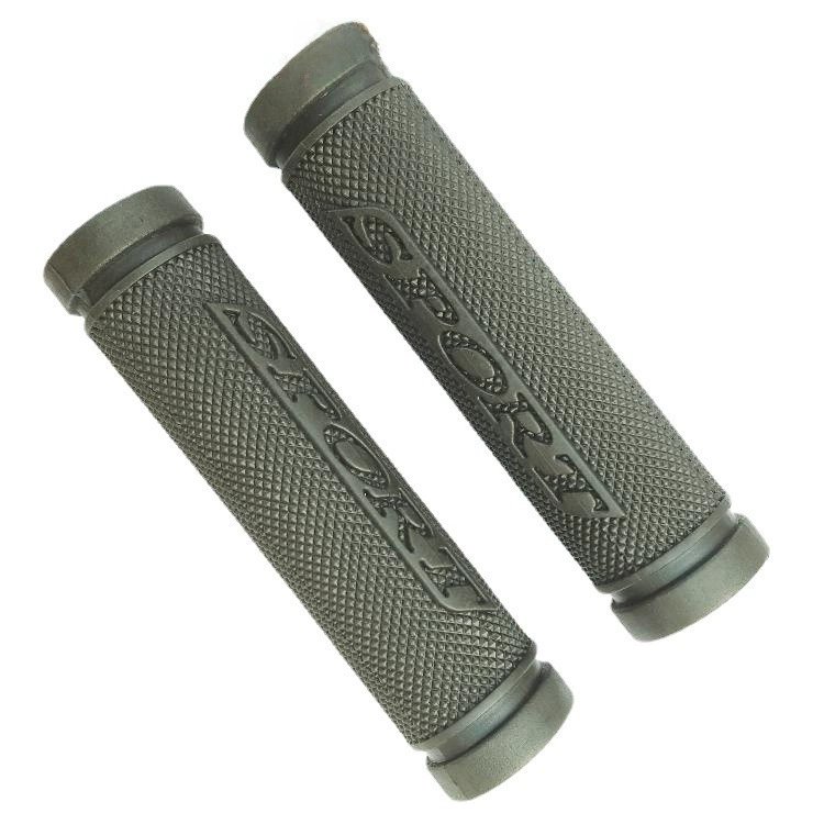 Bicycle Handlebar Grip, Soft Rubber 3D Pattern, 13 cm, Black, Pair