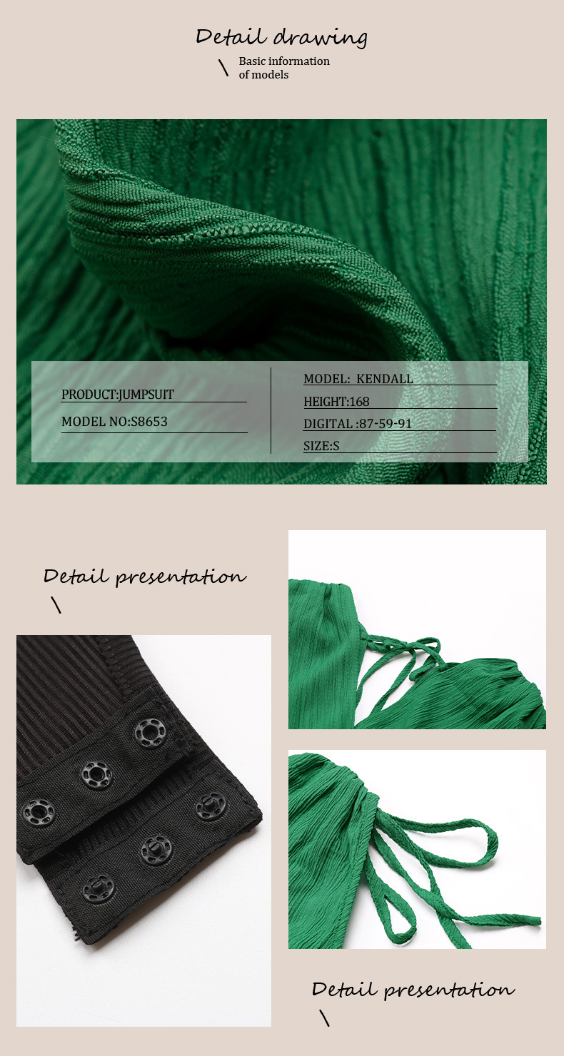 Effen kleur V-hals gesplitste alles-in-één bodysuits voor woon-werkverkeer met veters_voghion.com