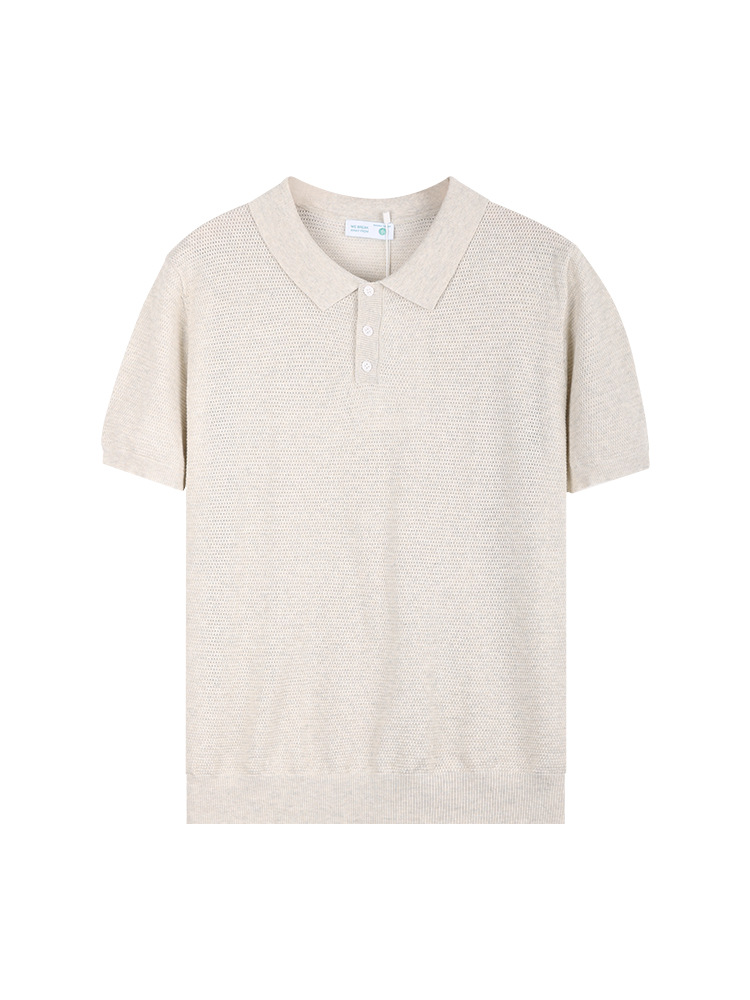 Polo de alta gama para hombre, camiseta de manga corta, solapa casual de moda, chaqueta con cuello Paul, papá verano
