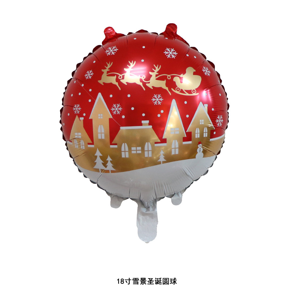 Navidad globo dibujos animados Papá Noel muñeco de nieve alce árbol de Navidad decoración del centro comercial globo de aluminio al por mayor