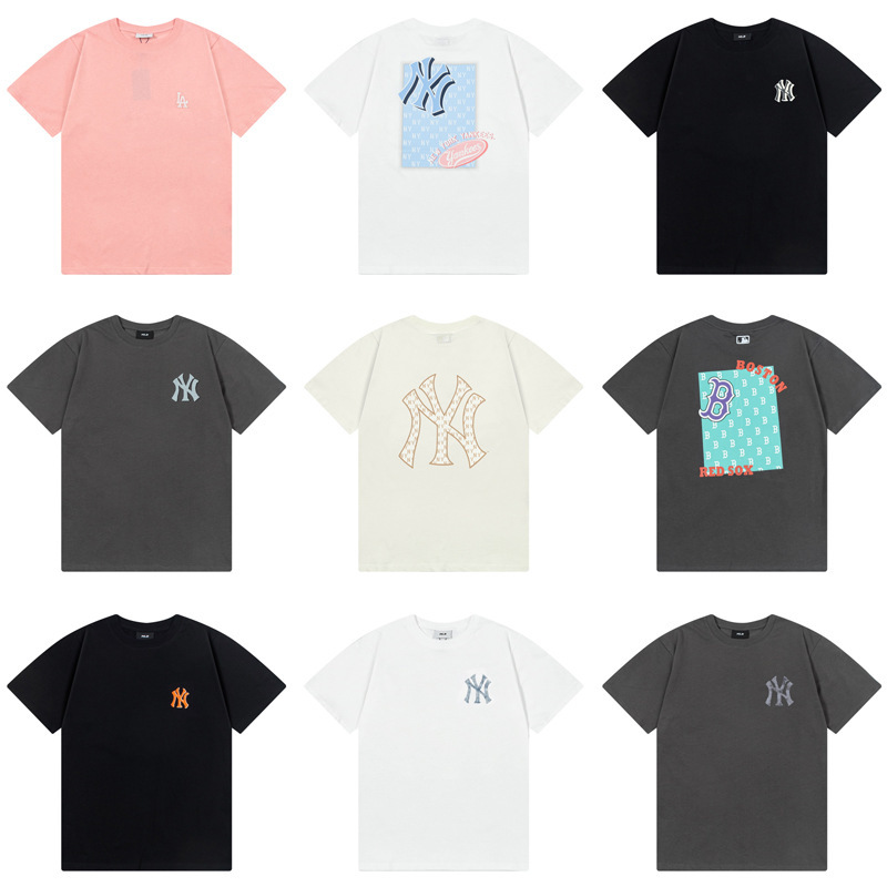 Cross-Border Export Wholesale Summer Korean Full-Print Embroider Trendy Brand Mlb Pure Cotton Loose Short-Sleeved T-Shirts for Men and Women Couples Cross-Border Export Wholesale Summer Korean Full-Print Embroider Trendy Brand Mlb Pure Cotton Loose Short-Sleeved T-Shirts for Men and Women Couples