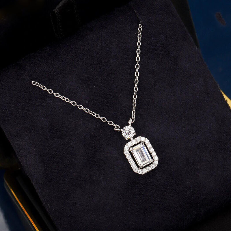 Craf Sugar Cube Necklace For Women High-end Square Diamond Pendant_voghion.com