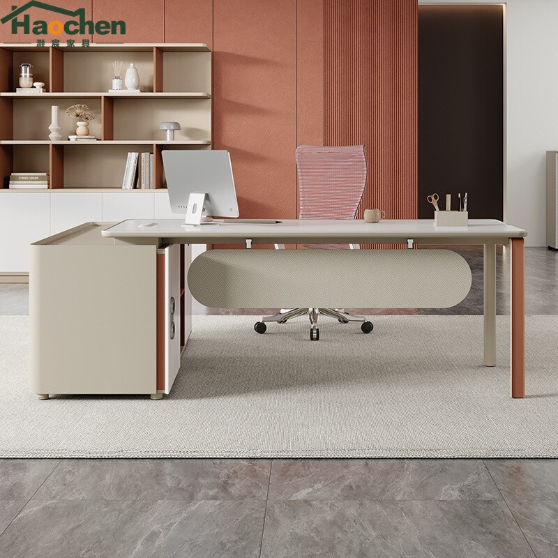 Modern Minimalist Desk Boss Office Manager Supervisor Desk and Chair Combination Light Luxury High-End Executive Desk Single Table
