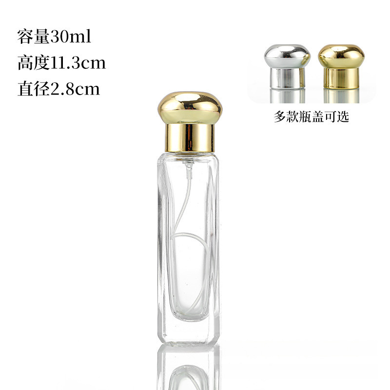 现货批发透明玻璃香水瓶30ml50ml香氛分装瓶带泵头空瓶|undefined