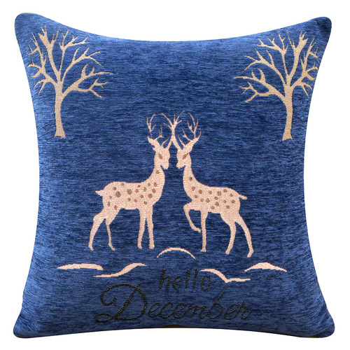 Fabric homeware Nordic deer chenille diy pillow living room yoga nap bedside soft pillow case