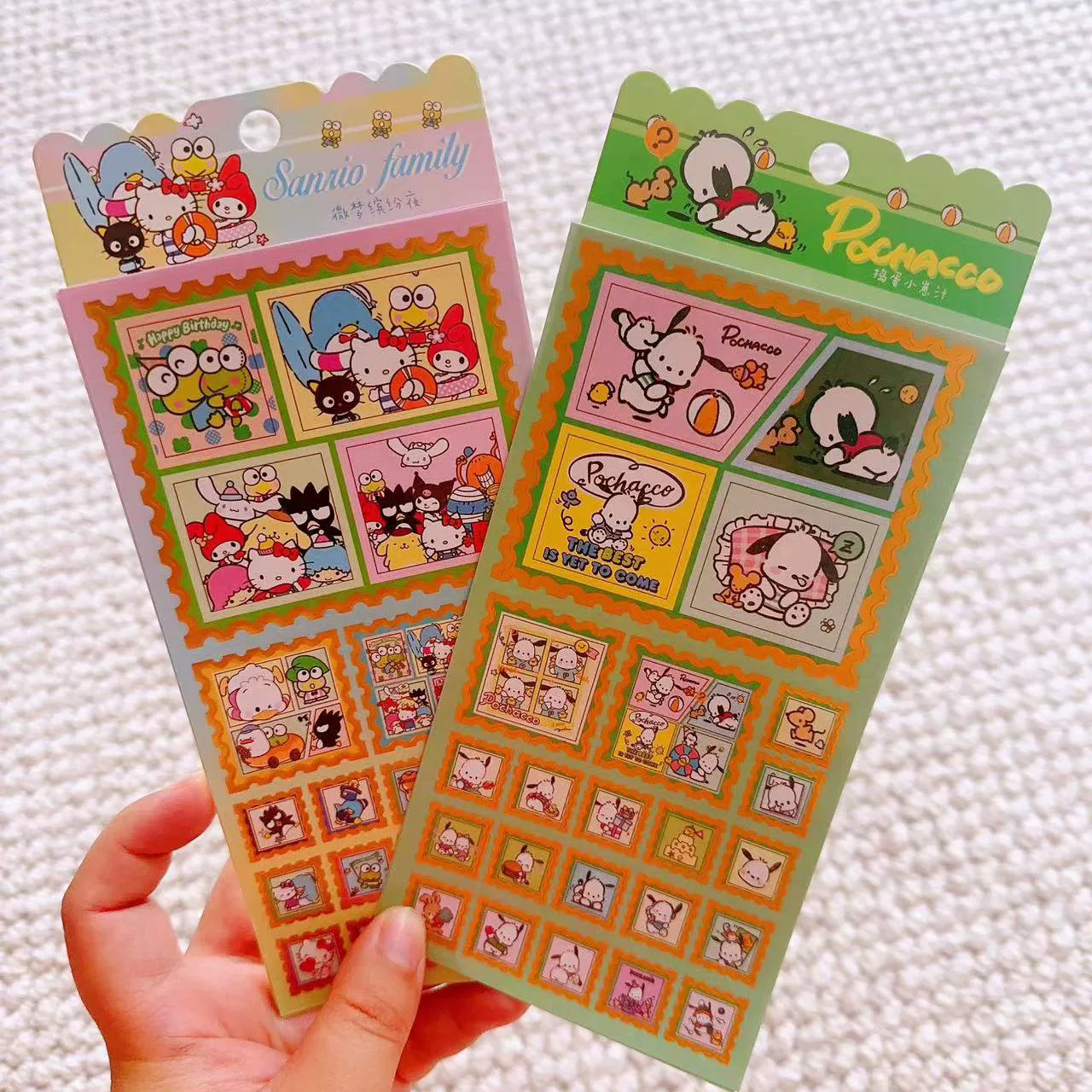 Стикеры (Sanrio) милые мультяшные самоклеящиеся водостойкие наклейки для школьников, набор