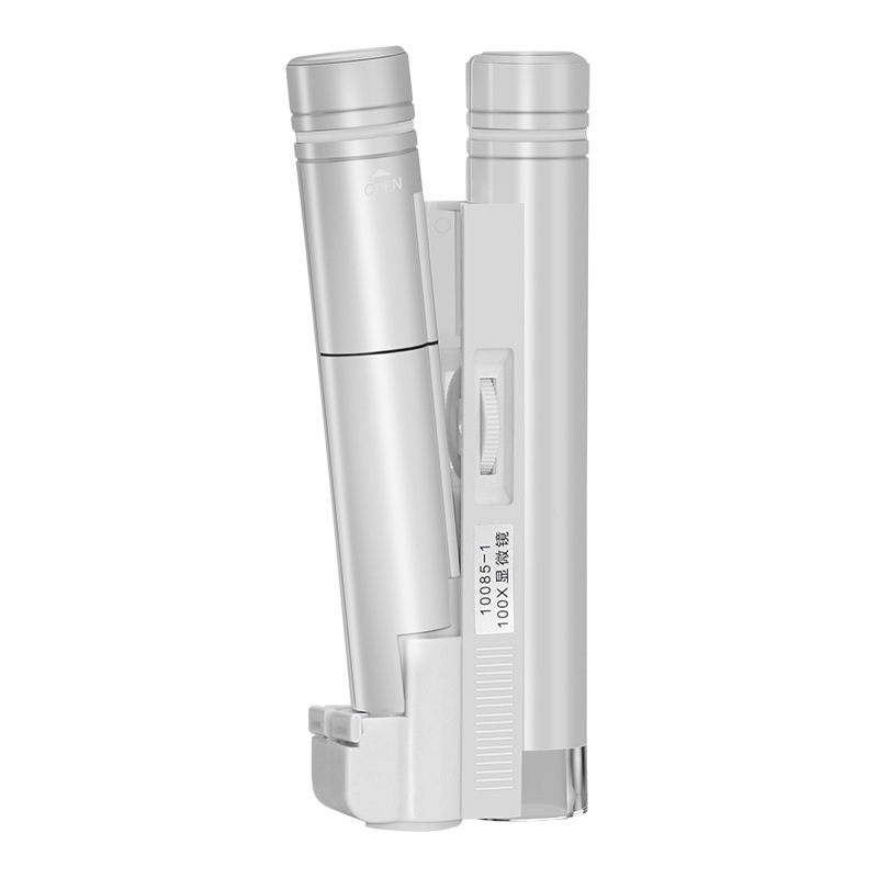 Portable Handheld Magnifying Glass with 100X Magnification and Led Light, High-Magnification Microscope for Printed Dots, Antiques, and Ceramics Portable Handheld Magnifying Glass with 100X Magnification and Led Light, High-Magnification Microscope for Printed Dots, Antiques, and Ceramics