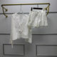 French Niche 25 Years Spring and Summer New Vintage Hollow Embroidered V-Neck Cotton Linen Long Sleeve Shirt Drawstring Embroidered Shorts