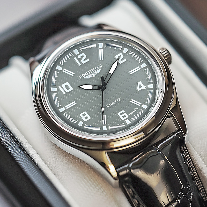 Binlihuan Manufacturer Direct Supply Quartz Watch Wholesale Men's Watch Simple Watch Belt Cheap Men's Watch Ready Stock