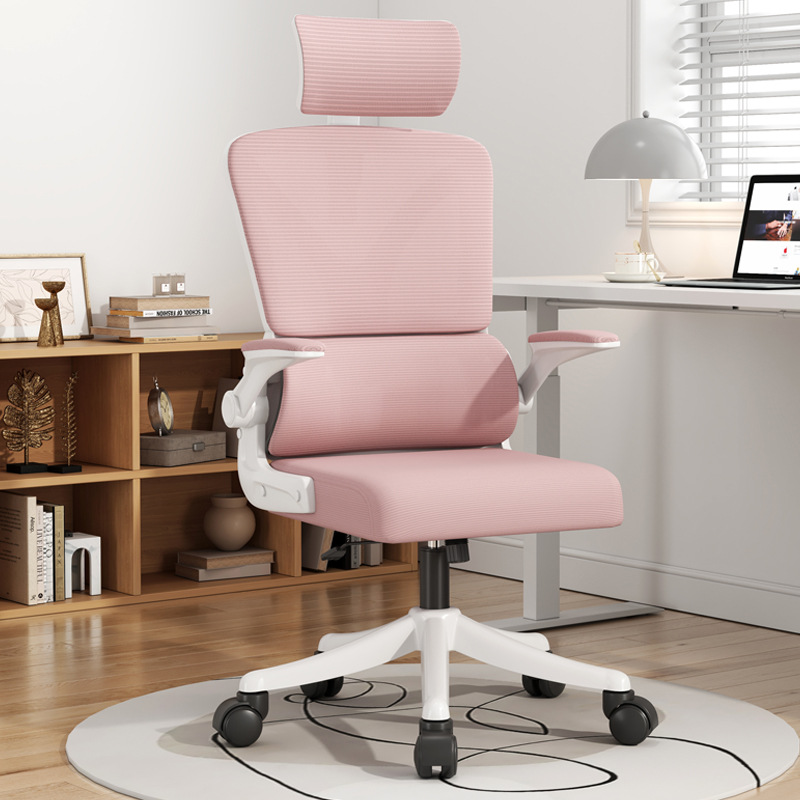 Silla de oficina doble espalda cintura soporte Flip apoyabrazos largo sentado no cansado ergonómico personal silla de la computadora en casa silla de malla