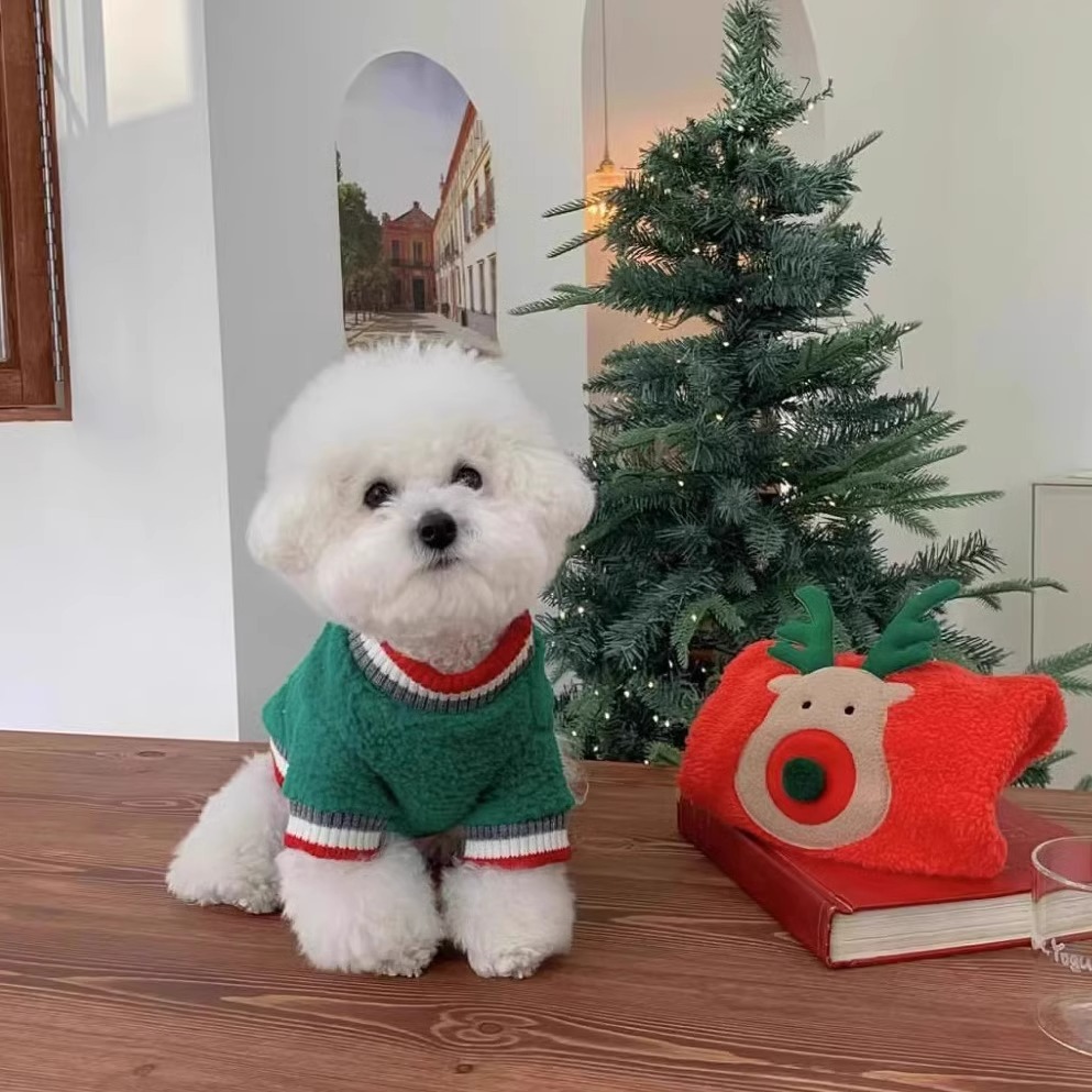 Otoño y invierno perros de Navidad de dos patas de alce peluche panda gato de dos patas de mascota de Año Nuevo ropa