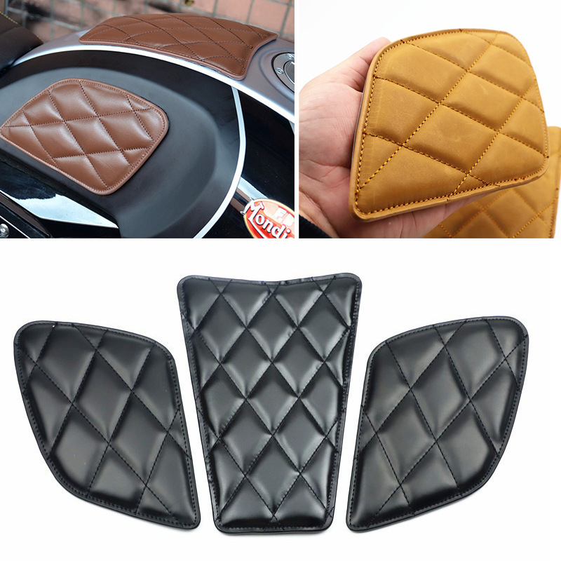 Retro Motorcycle Modification Accessories Motorcycle Genuine Leather Stickers Fuel Tank Stickers Oil Pot Decorative Stickers Anti-scratch Stickers Side Decals