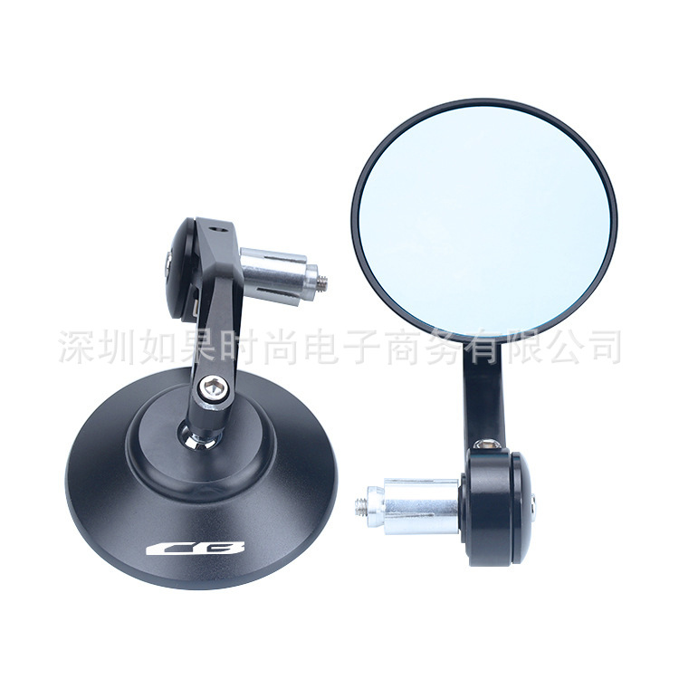Factory Direct Sales Motorcycle Cnc Curved Rod Rearview Mirror All-Aluminum Cherry Round Motorcycle Reflector Retro Rearview Mirror