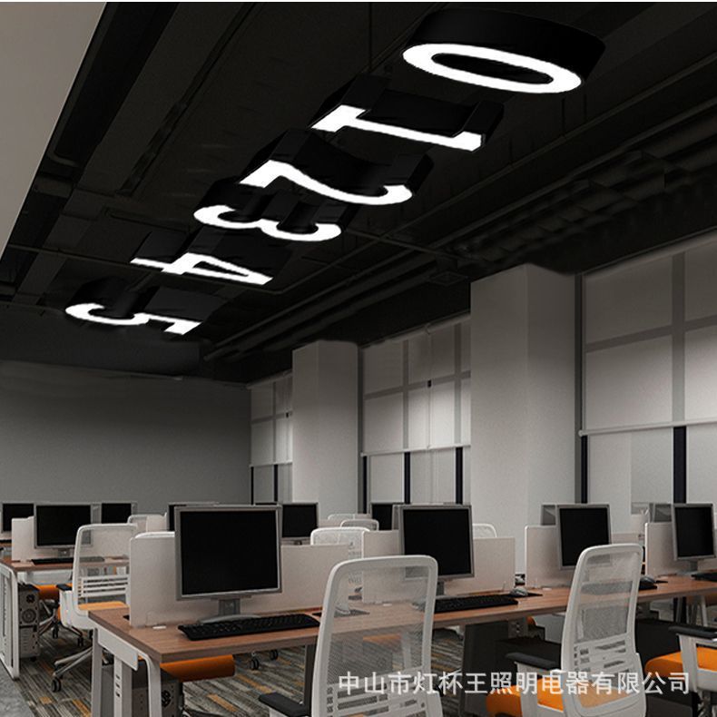 lámpara de letra LED lámpara de forma especial gimnasio centro comercial supermercado de café en línea luz luz de estilo de letra sala de baile candelabros creativos