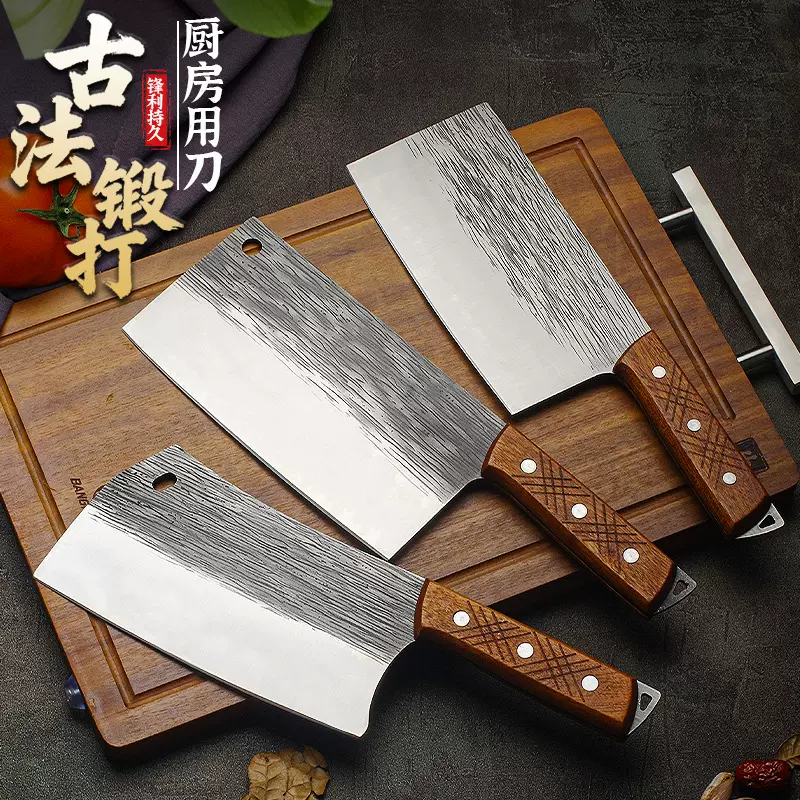 阳江厂家直销锻打不锈钢菜刀斩切两用刀家用砍骨刀多用刀锋利耐用