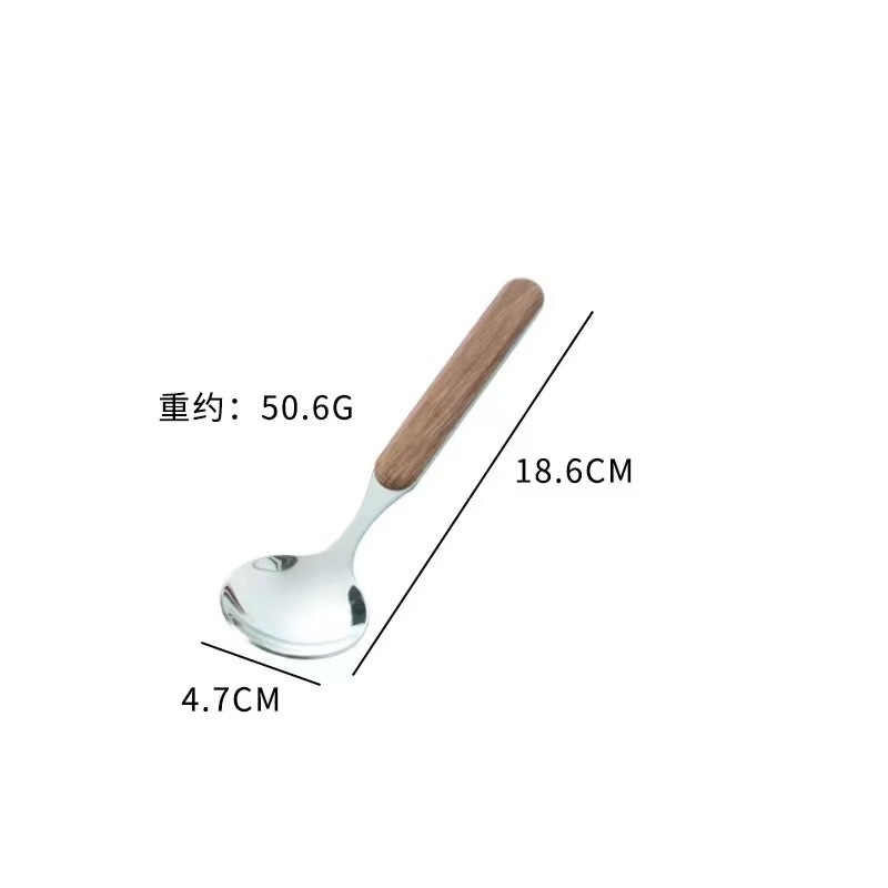 304 ステンレス鋼のナイフ、フォーク、スプーン北欧模造木製ハンドル食器レトロ日本と韓国スタイルのステーキ洋食デザートギフトセット|undefined