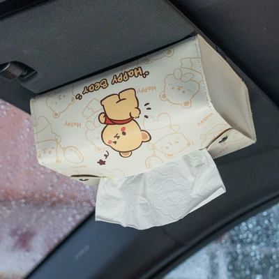 Kiçik Pooh ayı avtomobil salfet qutusu asma oturacaq arxası qoltuqaltı qutu