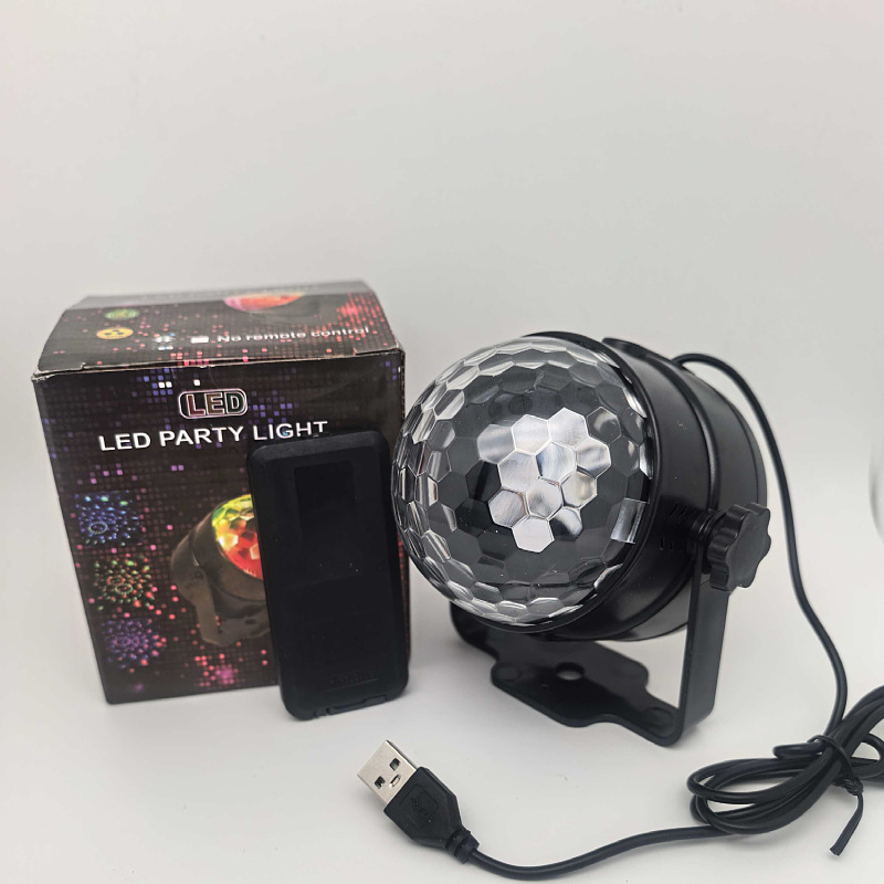 Bola Mágica LED Giratoria con Control Remoto Transfronterizo, Luz Láser Colorida, Bola Mágica de Cristal para KTV, Luz Láser para Atmósfera de Escenario