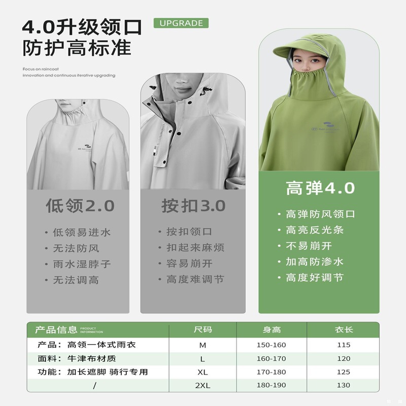 电动车雨衣长款全身防暴雨骑行一体式人车分离单人新电瓶雨披|undefined