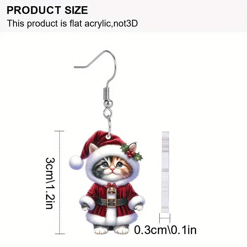 8g Weight 304 Stainless Steel Ear Needle Material 1 Pair Cute Retro Cat Arylic Unisex Drop Earrings Earrings