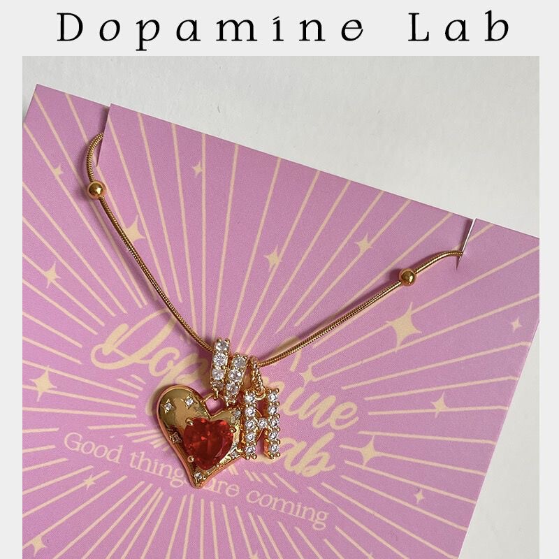 In your heart original super exquisite letters retro ins style necklace niche design clavicle chain