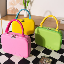 跨境新款EVA化妆包大容量手提箱高级感化妆品包防水撞色女收纳包