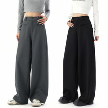 高级感西装阔腿裤女2025秋冬新款高腰垂顺休闲直筒拖地裤子女款