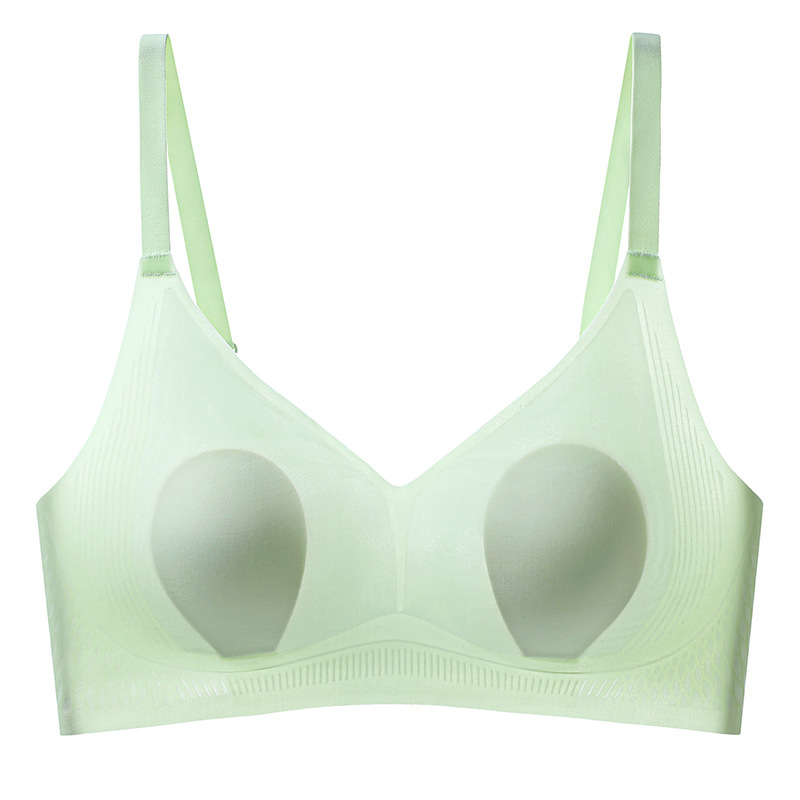 Ropa interior sin costuras de las mujeres Pequeño pecho empuja hacia arriba el sujetador fresco transpirable soporte superior anti-flacidez inalámbrico delgado más tamaño sujetador verano