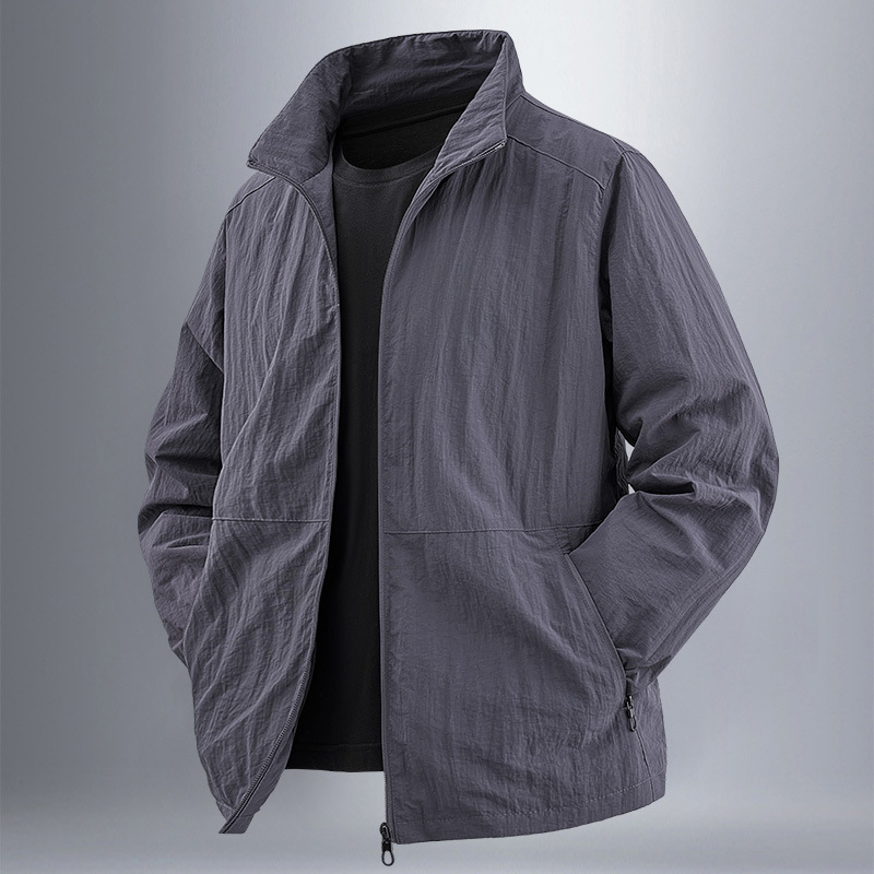 [Suministro directo de fábrica original] 2025 nueva primavera y otoño chaqueta de cuello alto chaqueta delgada para hombre primavera y otoño casual para hombre