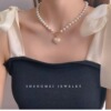 Brand cute necklace from pearl, lock, chain for key bag , Japanese and Korean, simple and elegant design