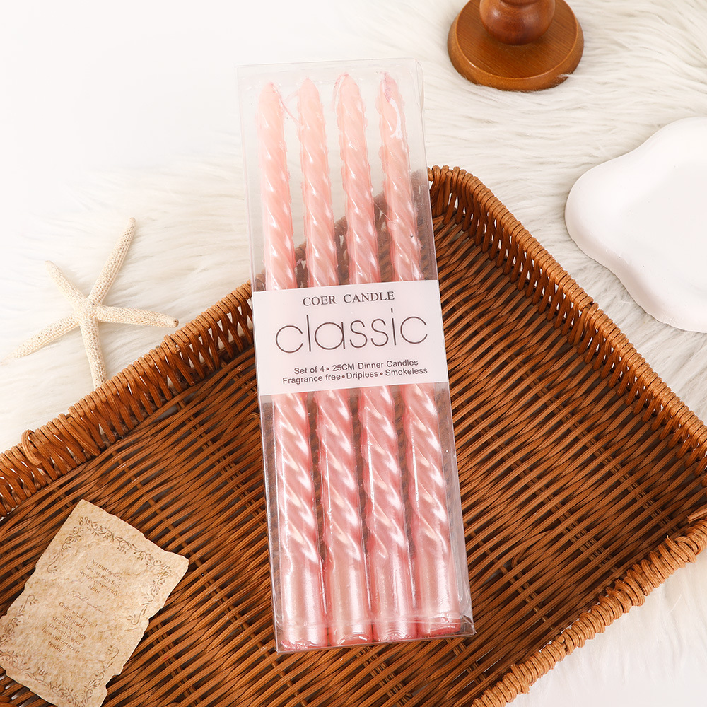 10 pulgadas europeas varillas largas roscadas de color candelabro vela al por mayor casera romántica decoración de cena vela de boda