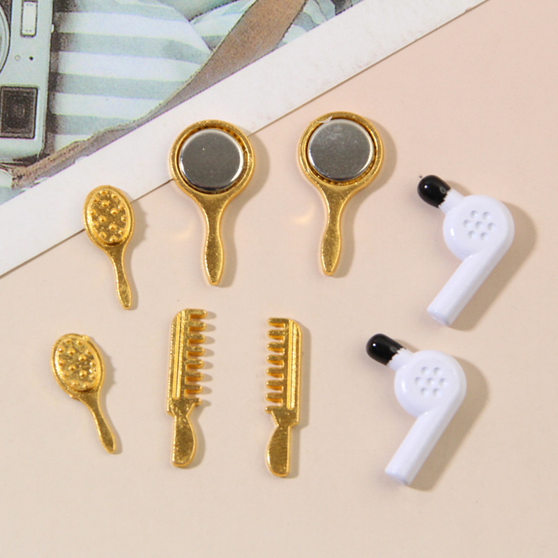 Factory Direct Sales Cross-Border Miniature Alloy Dressing Tools and Accessories Wholesale Dollhouse Simulation Hairdressing Set Factory Direct Sales Cross-Border Miniature Alloy Dressing Tools and Accessories Wholesale Dollhouse Simulation Hairdressing Set
