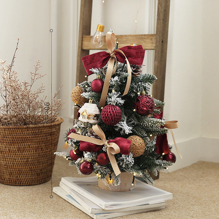 Nuevos productos transfronterizos árbol de Navidad PE con lámpara mini árbol de Navidad decoración en stock árbol de Navidad