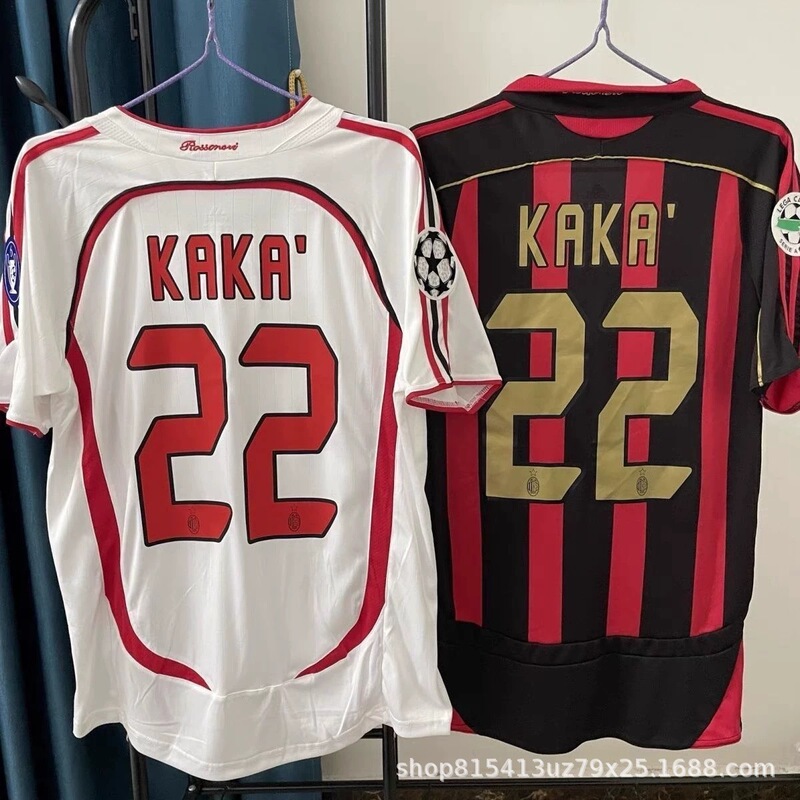0607ACミラン レトロジャージ アウェイ 22番 カカ 長袖サッカーユニフォーム チャンピオンズリーグ決勝バージョン ホーム長袖|undefined
