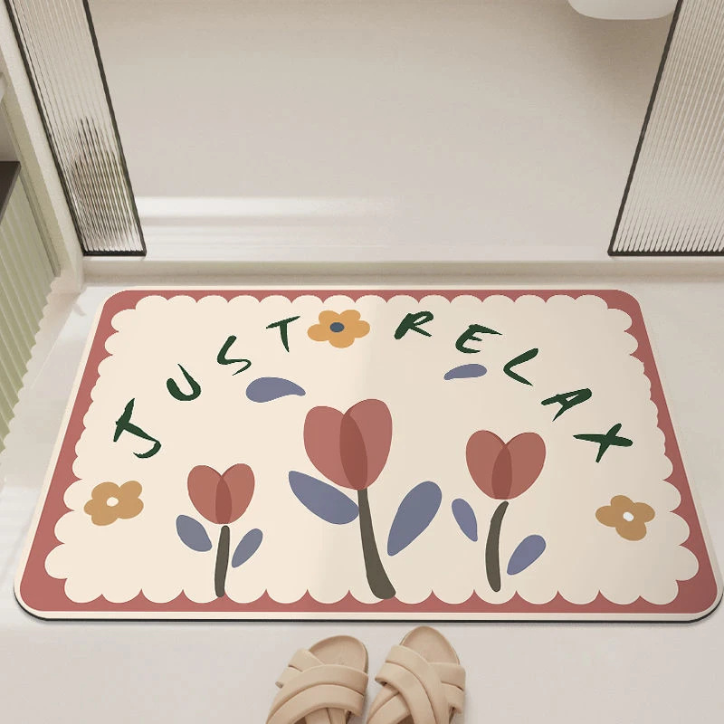 Bathroom Absorbent Floor Mat Diatom Mud Quick-Drying Toilet Bathroom Door Non-Slip Mat Floor Mat Foot Non-Slip Door Mat