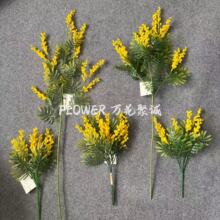 仿真植物 把束单支金合欢草 跨境家居装饰假花植绒花材婚礼搭配花