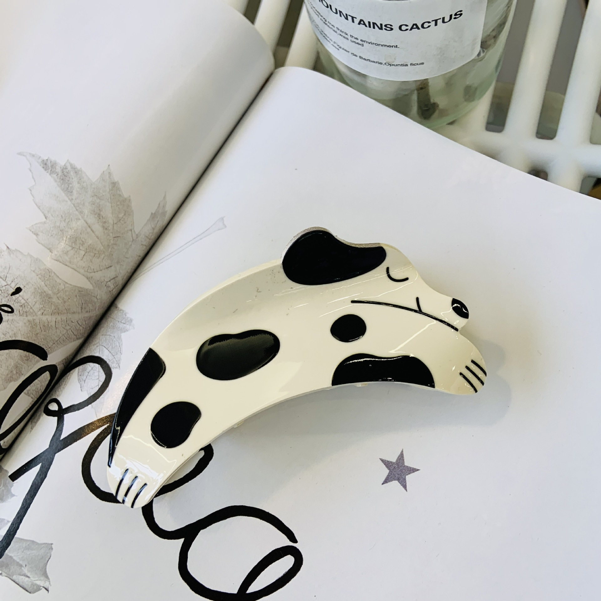 Neue Dot Drill Welpen Acryl Greifclip Einfache Haarnadel Cartoon Tierhaar Greifer Hunde Hinterkopfclip Grenzüberschreitend_voghion.com