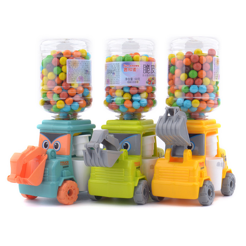 Fun Knowledge Excavator Train School Bar Water Dispenser Princess Car Astronaut Crispy Chocolate Beans Small Buns Toy