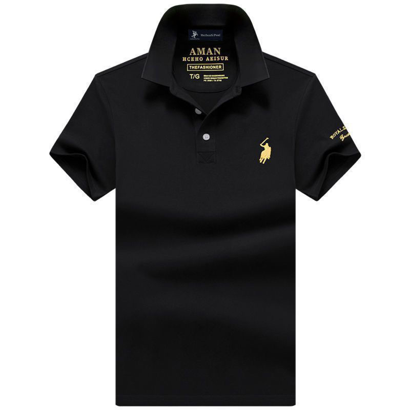 Paul Polo Shirt Classy Lapel Pure Cotton Short-Sleeved T-Shirt Men's Summer New Loose Large Size Men's T-Shirt