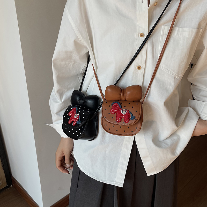 Ins nicho coreano lindo mochila de niños cartón de dibujos animados pony niñas mochila de hombro niñas bolsas de arco para niños